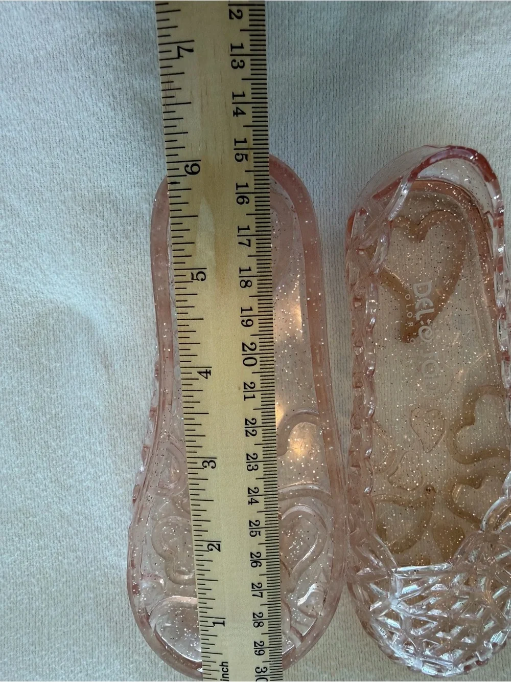 Del Sol Color Changing Glitter Jelly Ballet Flats Toddler 9 Clear to Pink Summer